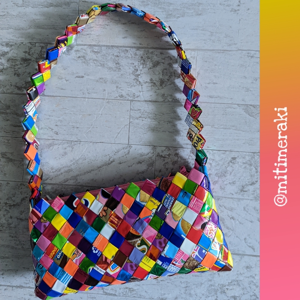 Vintage Handmade Candy Wrapper Purse - image 1